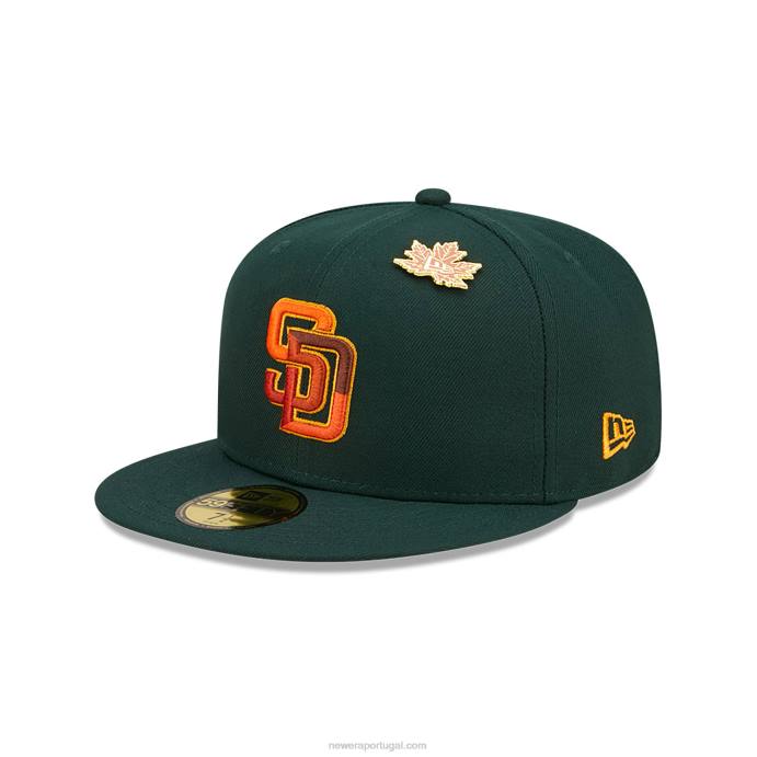 FFTN40 New Era san diego padres frondoso boné verde escuro 59fifty