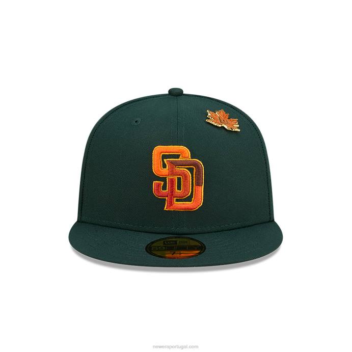 FFTN40 New Era san diego padres frondoso boné verde escuro 59fifty