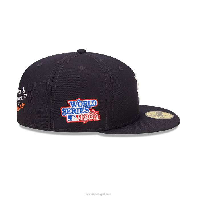 FFTN410 New Era detroit tigers mlb team heart navy 59fifty boné justo