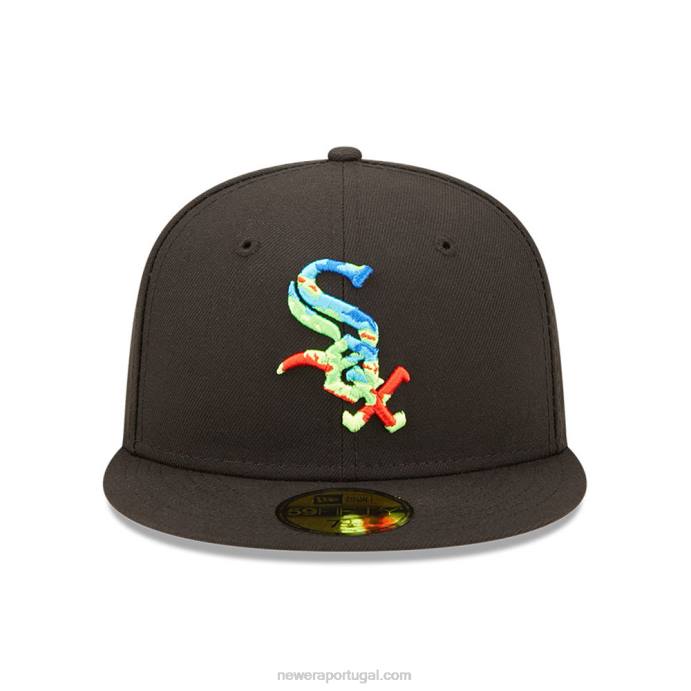 FFTN413 New Era Boné Chicago White Sox Infravermelho Preto 59Fifty