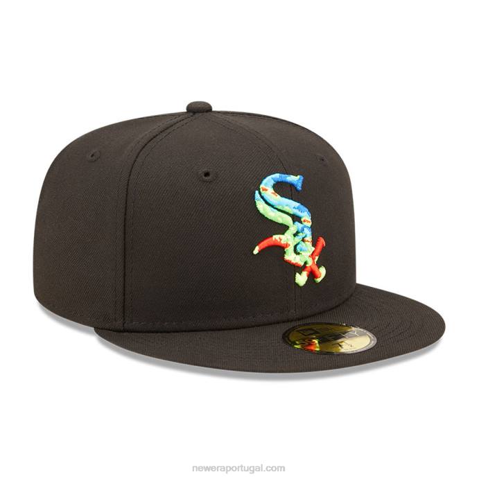 FFTN413 New Era Boné Chicago White Sox Infravermelho Preto 59Fifty