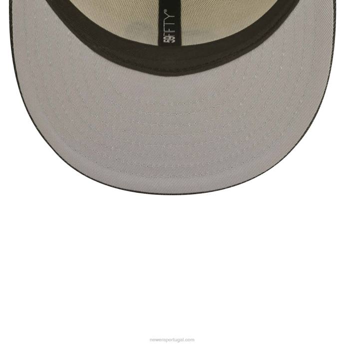 FFTN416 New Era Boné Washington Nationals MLB Preto Denim Cromado Branco 59Fifty