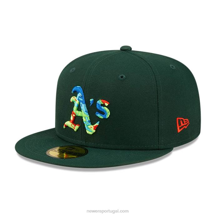 FFTN41 New Era boné Oakland Athletics infravermelho verde escuro 59fifty