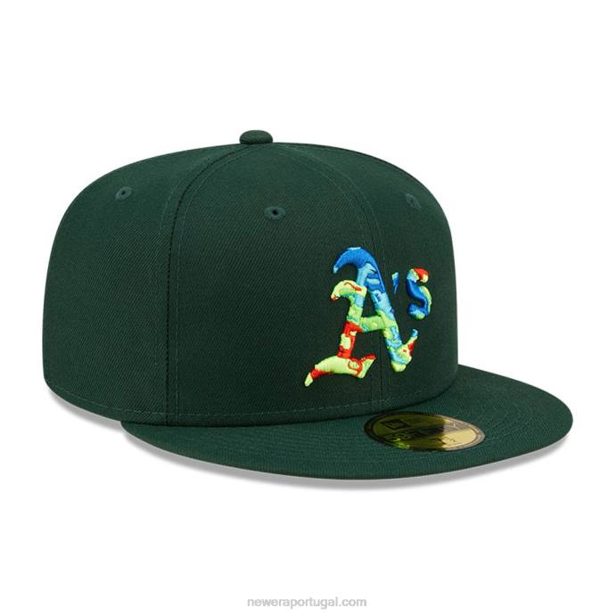 FFTN41 New Era boné Oakland Athletics infravermelho verde escuro 59fifty