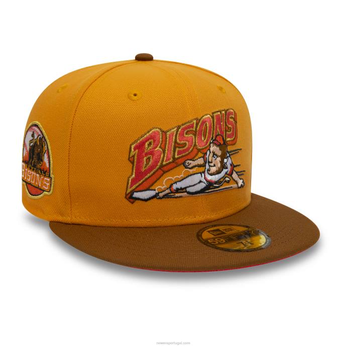 FFTN420 New Era boné buffalo bisons milb laranja 59fifty