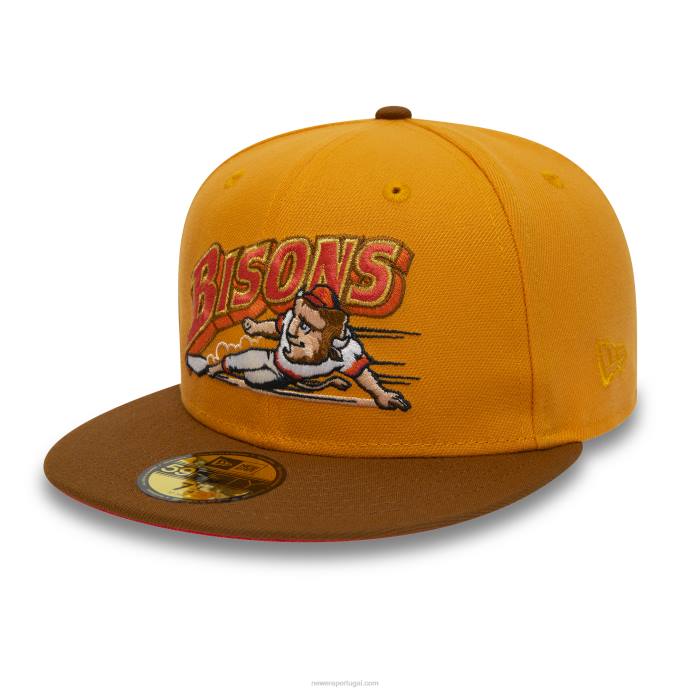 FFTN420 New Era boné buffalo bisons milb laranja 59fifty