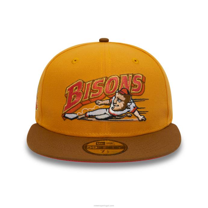 FFTN420 New Era boné buffalo bisons milb laranja 59fifty