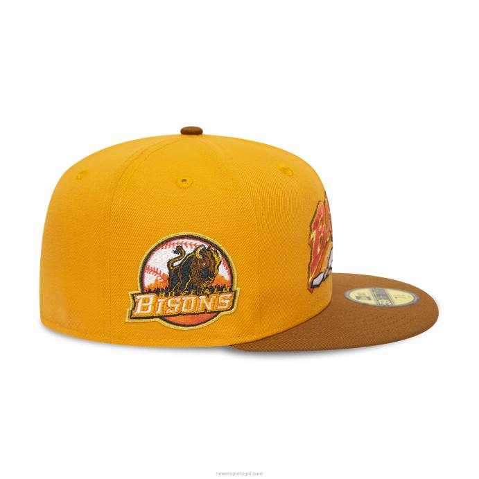 FFTN420 New Era boné buffalo bisons milb laranja 59fifty