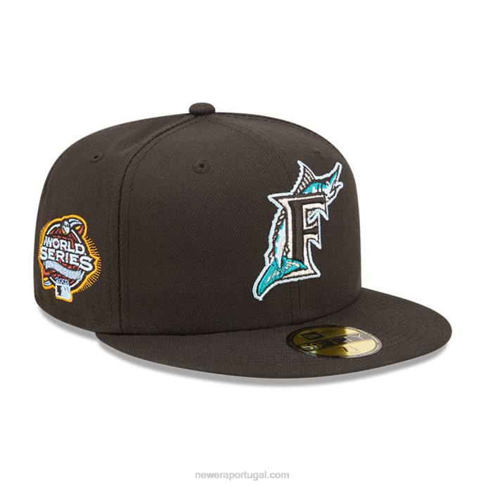 FFTN422 New Era boné justo miami marlins mlb cloud black 59fifty