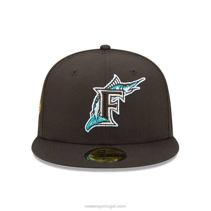 FFTN422 New Era boné justo miami marlins mlb cloud black 59fifty