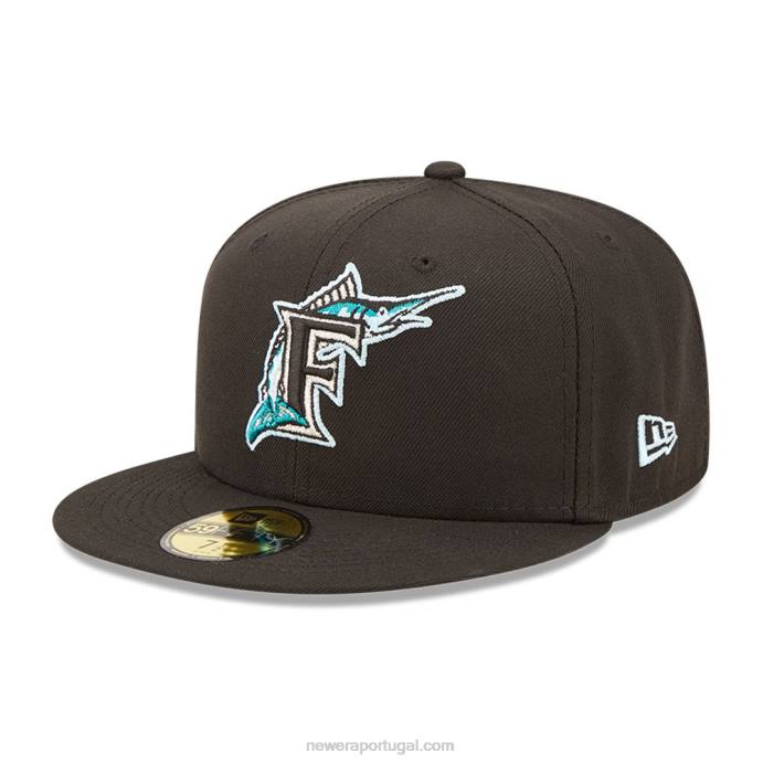 FFTN422 New Era boné justo miami marlins mlb cloud black 59fifty