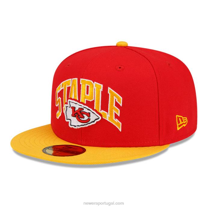 FFTN423 New Era kansas city chiefs x boné vermelho básico 59fifty