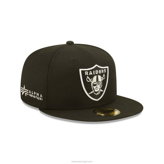 FFTN424 New Era las vegas raiders x alpha Industries boné preto 59fifty