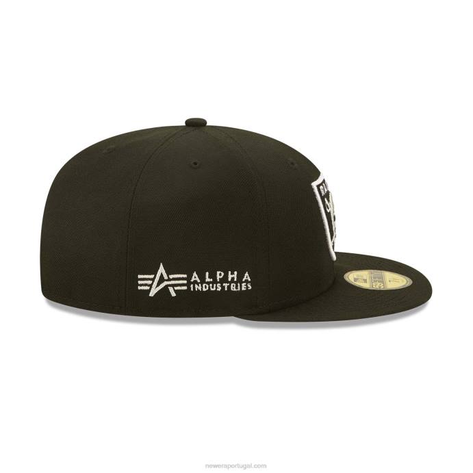 FFTN424 New Era las vegas raiders x alpha Industries boné preto 59fifty