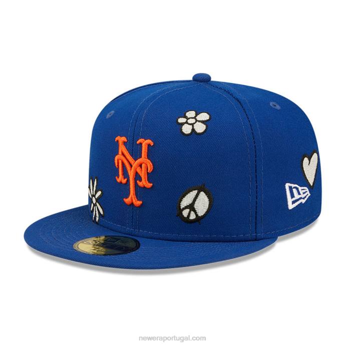 FFTN425 New Era New York Mets MLB Sunshine Pop Navy Boné 59Fifty