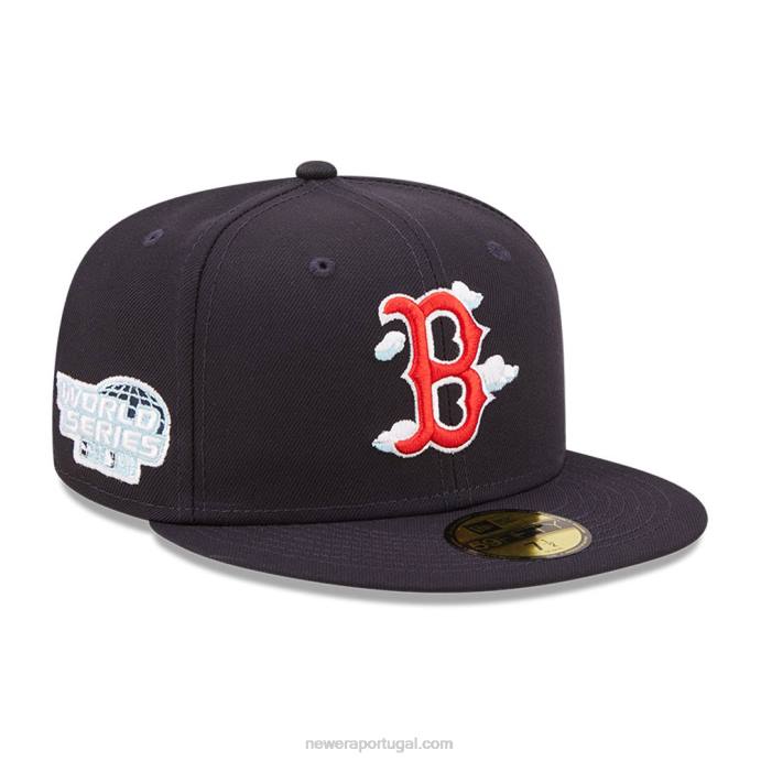 FFTN426 New Era boton red sox comic cloud navy 59fifty boné justo
