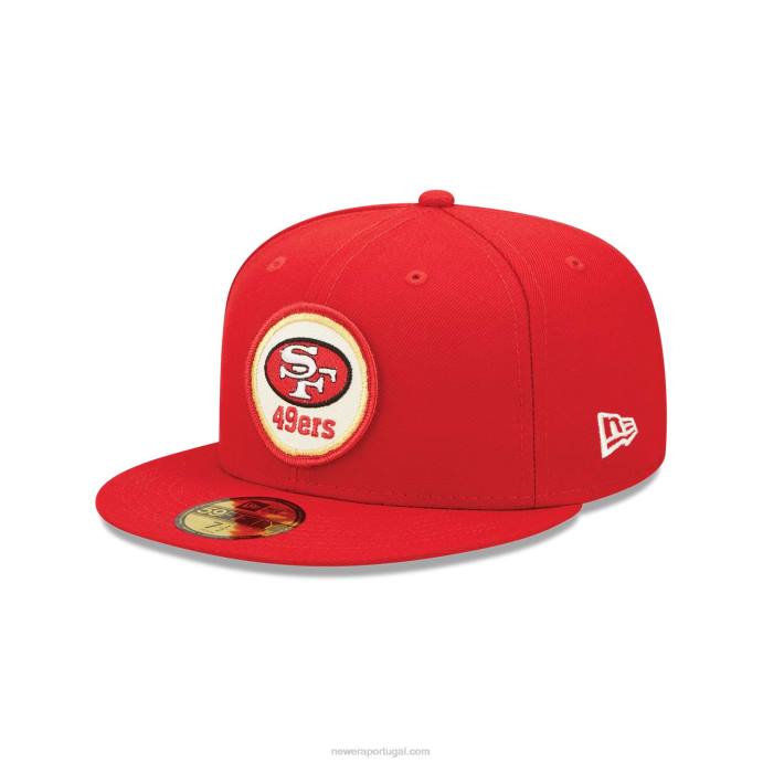 FFTN430 New Era boné san francisco 49ers nfl sideline 2022 vermelho 59fifty