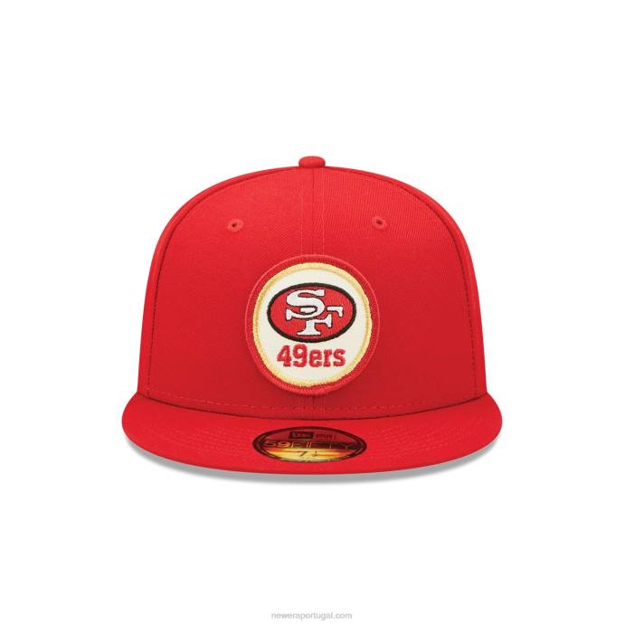 FFTN430 New Era boné san francisco 49ers nfl sideline 2022 vermelho 59fifty