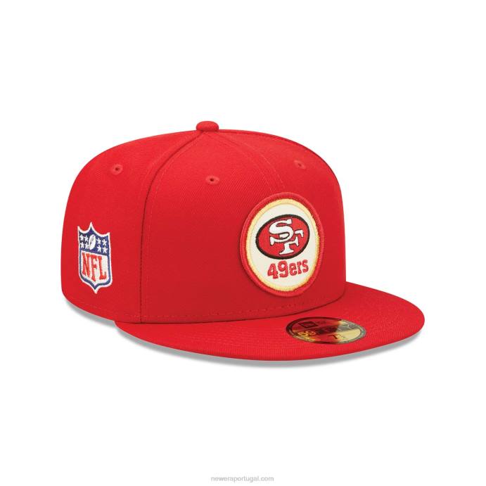 FFTN430 New Era boné san francisco 49ers nfl sideline 2022 vermelho 59fifty