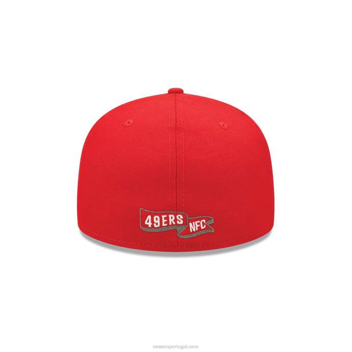 FFTN430 New Era boné san francisco 49ers nfl sideline 2022 vermelho 59fifty