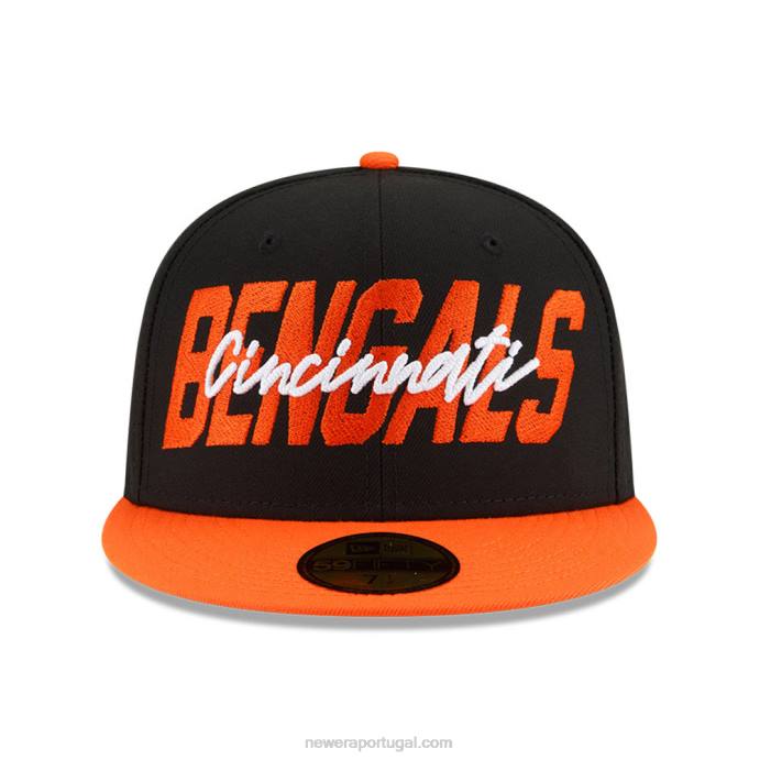 FFTN431 New Era Cincinnati Bengals nfl draft black 59fifty boné ajustado