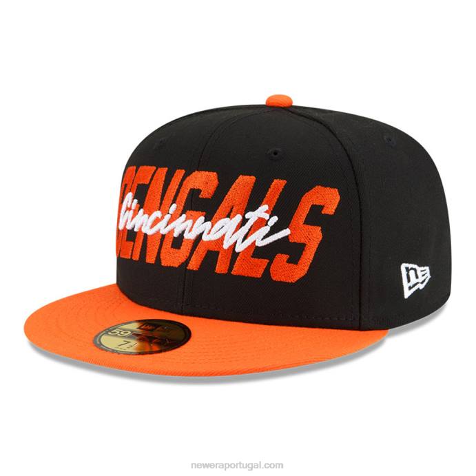 FFTN431 New Era Cincinnati Bengals nfl draft black 59fifty boné ajustado
