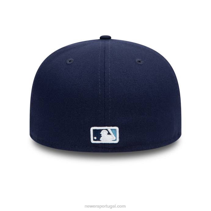 FFTN433 New Era Tampa Bay Rays autêntico no boné Field Navy 59Fifty