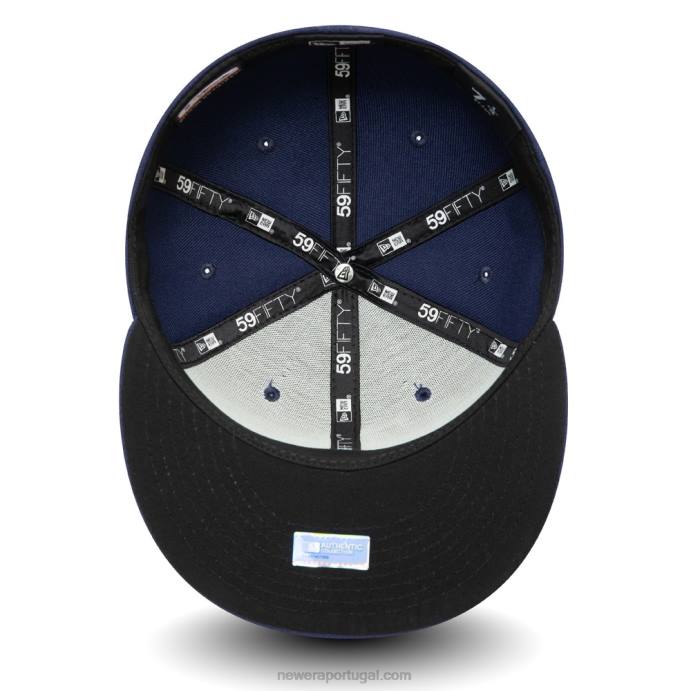 FFTN433 New Era Tampa Bay Rays autêntico no boné Field Navy 59Fifty