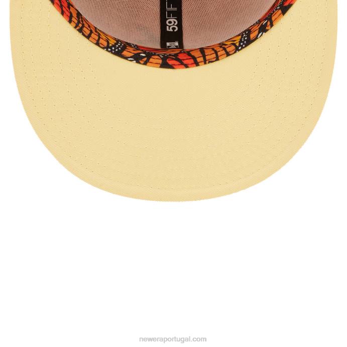 FFTN436 New Era boné ajustado atlanta braves mlb borboleta amarelo 59fifty