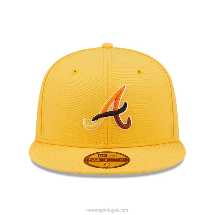 FFTN436 New Era boné ajustado atlanta braves mlb borboleta amarelo 59fifty