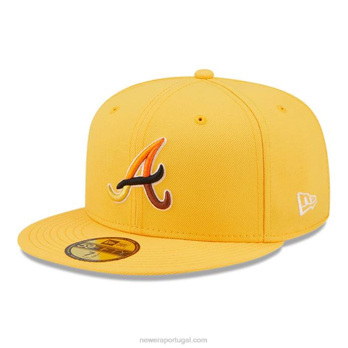 FFTN436 New Era boné ajustado atlanta braves mlb borboleta amarelo 59fifty