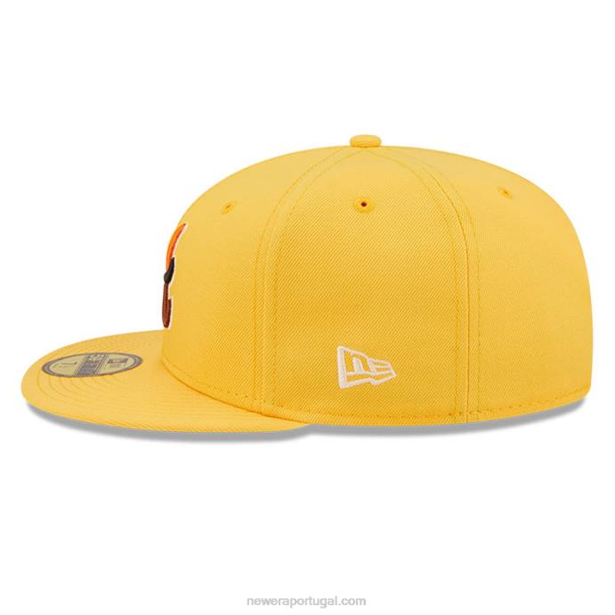 FFTN436 New Era boné ajustado atlanta braves mlb borboleta amarelo 59fifty