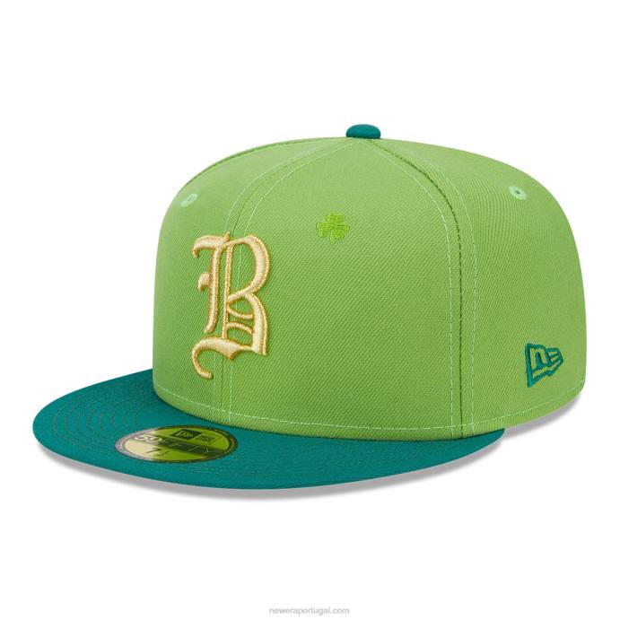 FFTN437 New Era Boné verde 59fifty do Atlanta Braves Lucky Streak