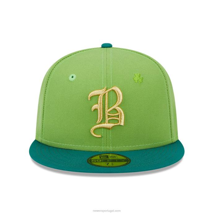 FFTN437 New Era Boné verde 59fifty do Atlanta Braves Lucky Streak