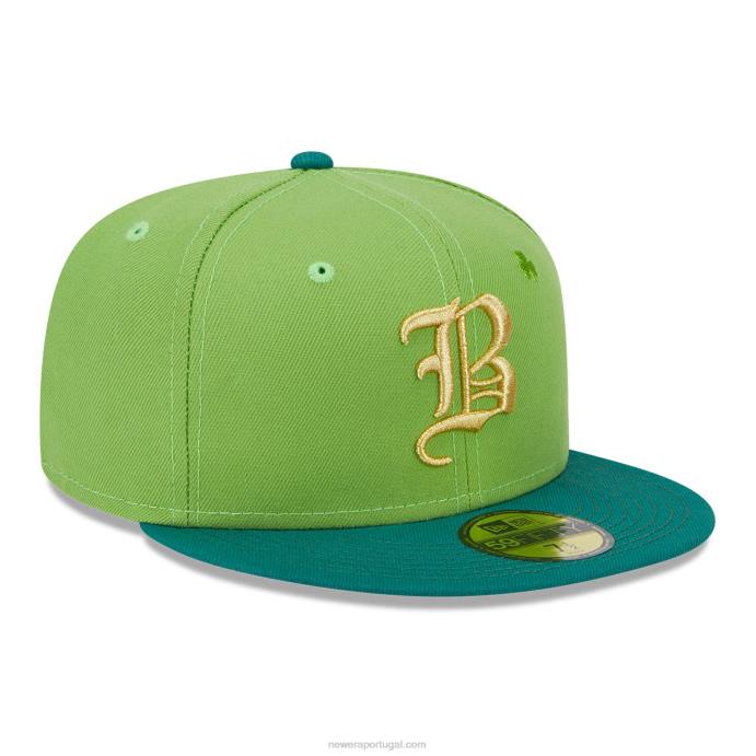 FFTN437 New Era Boné verde 59fifty do Atlanta Braves Lucky Streak
