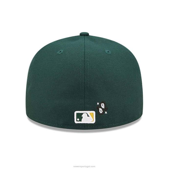 FFTN438 New Era Oakland Athletics MLB All Over Print Paisley Green 59Fifty Boné Justo