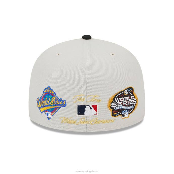 FFTN439 New Era miami marlins varsity letter stone boné 59fifty ajustado