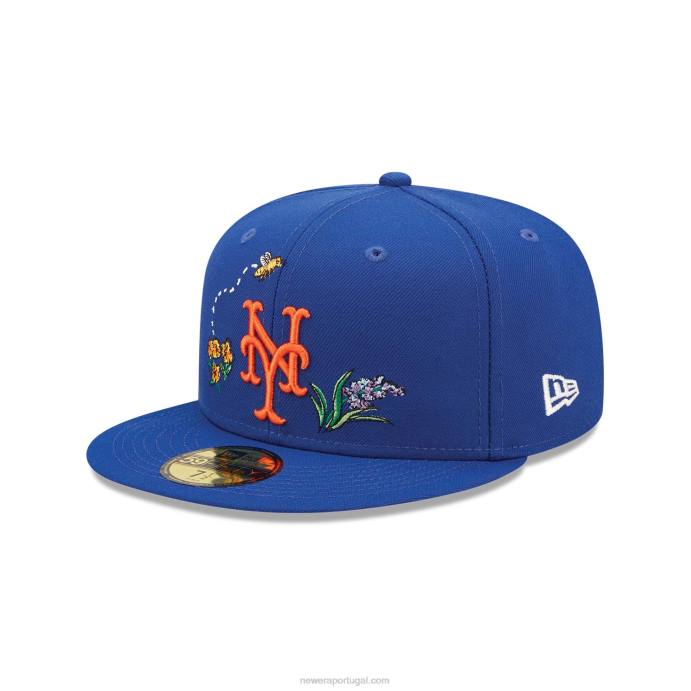 FFTN43 New Era boné New York Mets Aquarela Floral Azul 59Fifty