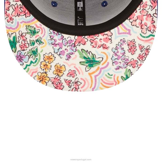 FFTN43 New Era boné New York Mets Aquarela Floral Azul 59Fifty