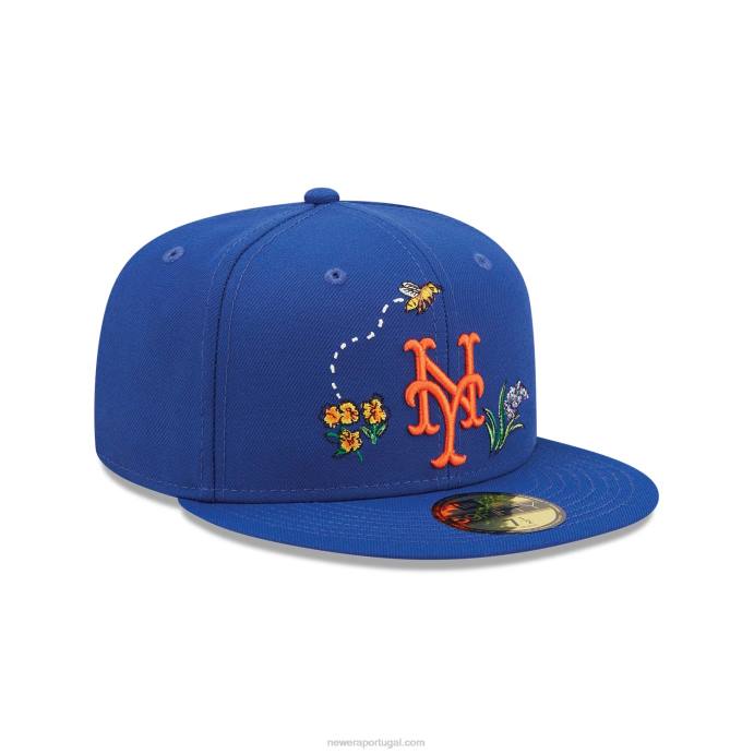 FFTN43 New Era boné New York Mets Aquarela Floral Azul 59Fifty