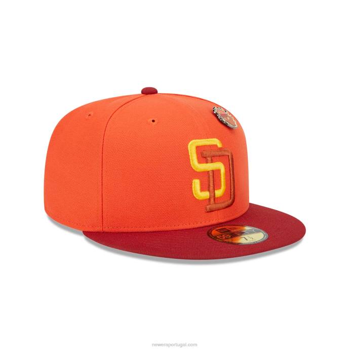 FFTN442 New Era san diego padres espaço exterior boné laranja 59fifty