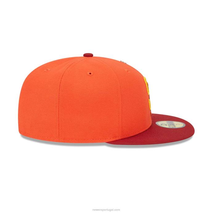 FFTN442 New Era san diego padres espaço exterior boné laranja 59fifty