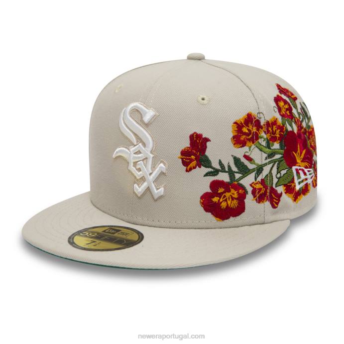 FFTN443 New Era Boné chicago white sox mlb bege claro floral 59fifty