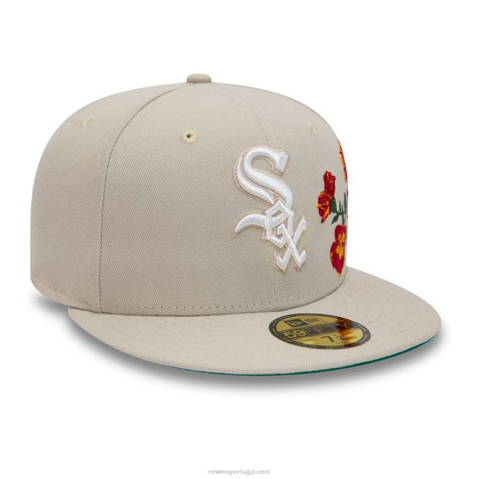 FFTN443 New Era Boné chicago white sox mlb bege claro floral 59fifty