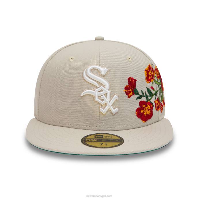 FFTN443 New Era Boné chicago white sox mlb bege claro floral 59fifty