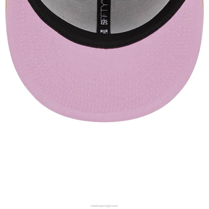 FFTN444 New Era Boné ajustado 59fifty bege neon la lakers team