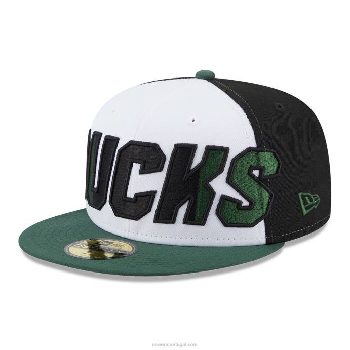 FFTN449 New Era Boné milwaukee bucks nba back half green 59fifty