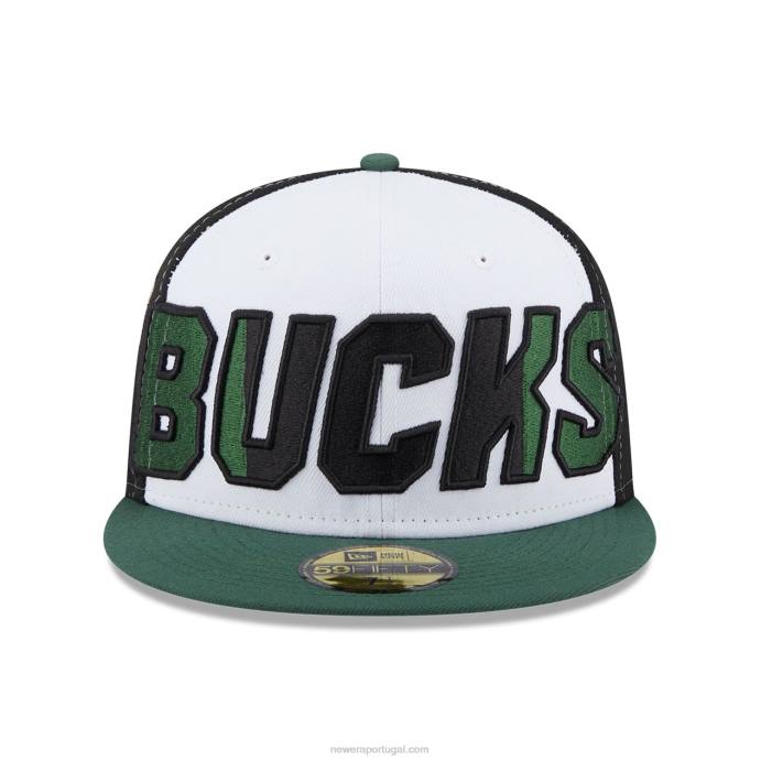 FFTN449 New Era Boné milwaukee bucks nba back half green 59fifty