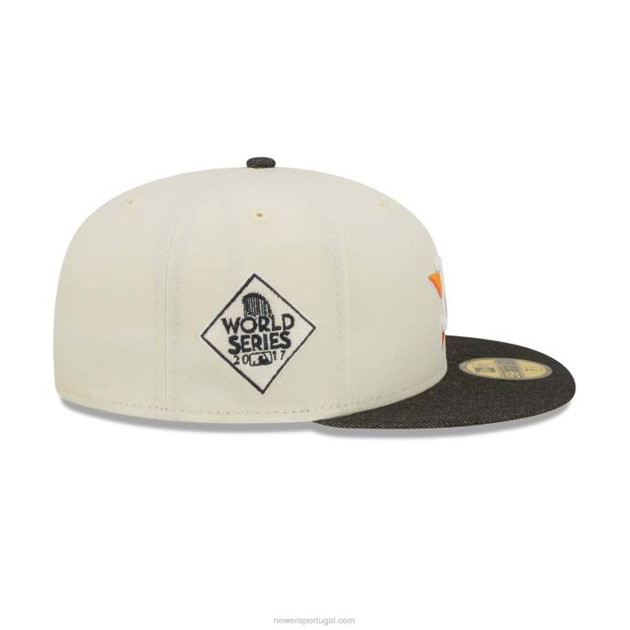 FFTN44 New Era Boné houston astros mlb jeans preto cromado branco 59fifty