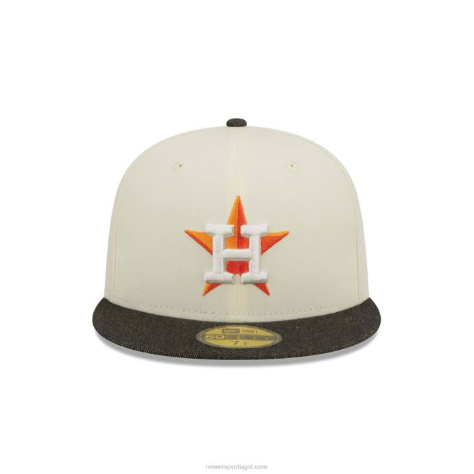 FFTN44 New Era Boné houston astros mlb jeans preto cromado branco 59fifty